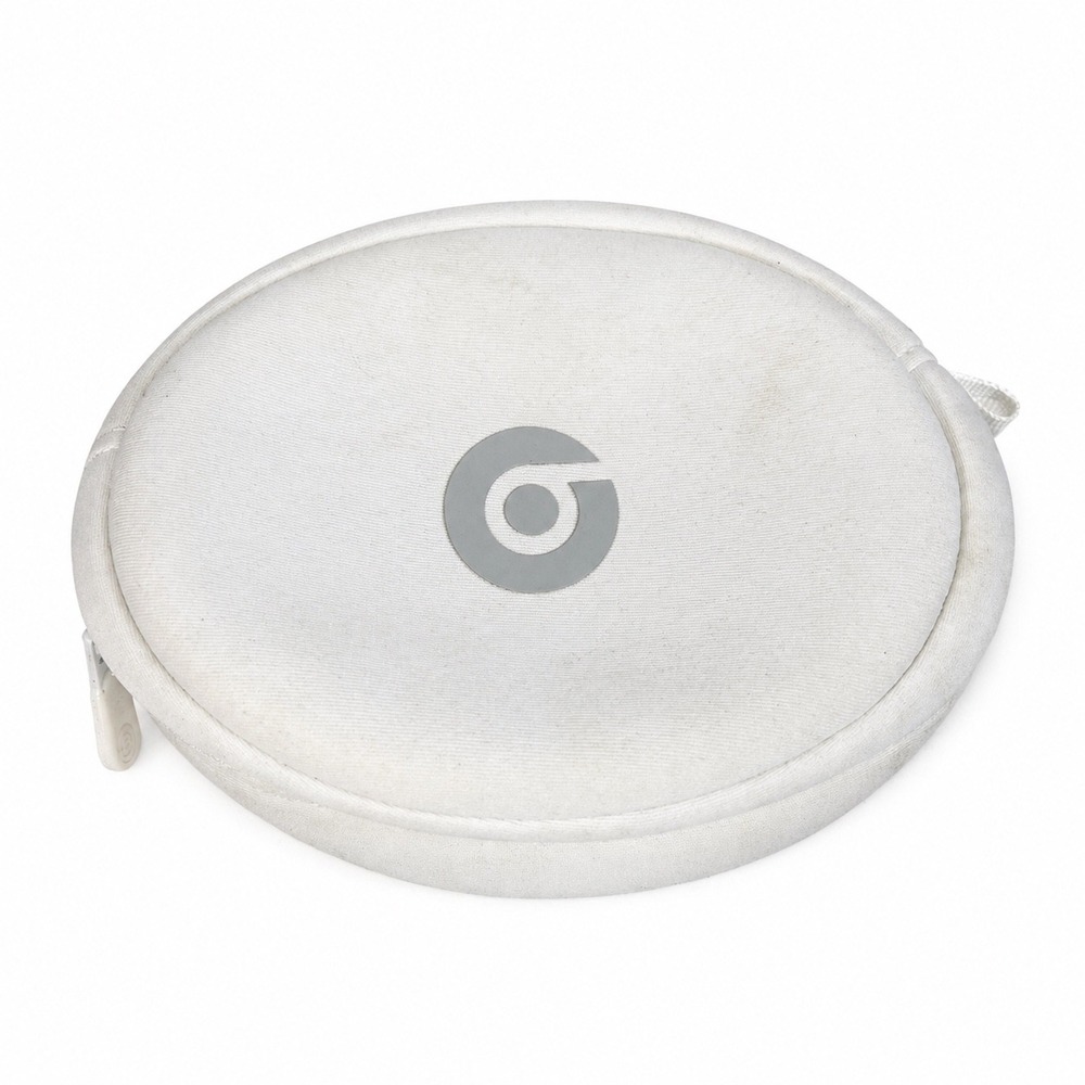 Beats by Dre White Soft Shell Zippered‎ Headphone Carrying Case Pouch Logo